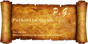 Palkovits Gergő névjegykártya